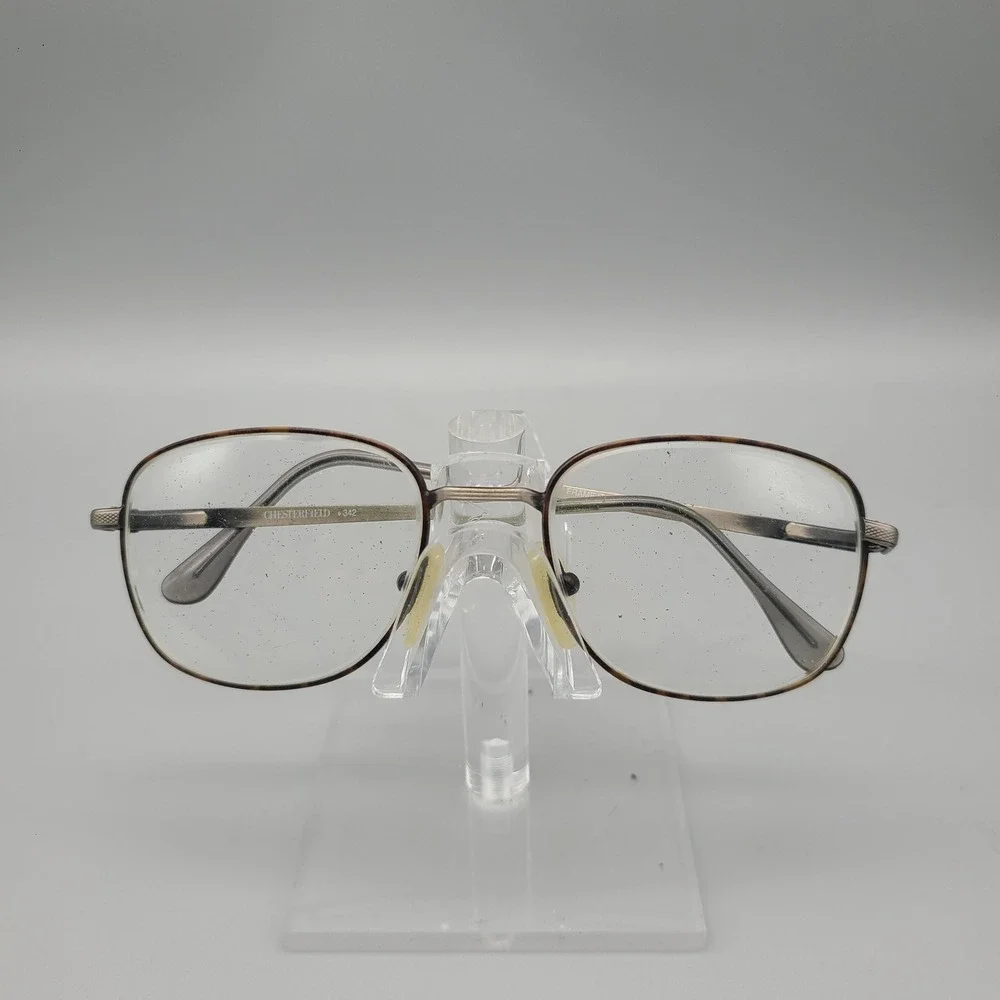 Chesterfield 342 Eyeglass Frames Square Tortoise Gold Tone Italy 53-18-135